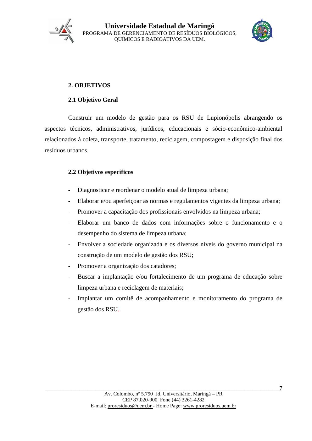 Página 7 do PMGIRSU de Lupiónopolis