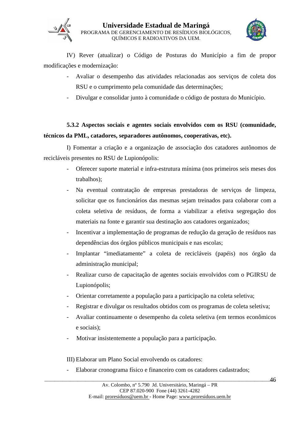 Página 46 do PMGIRSU de Lupiónopolis