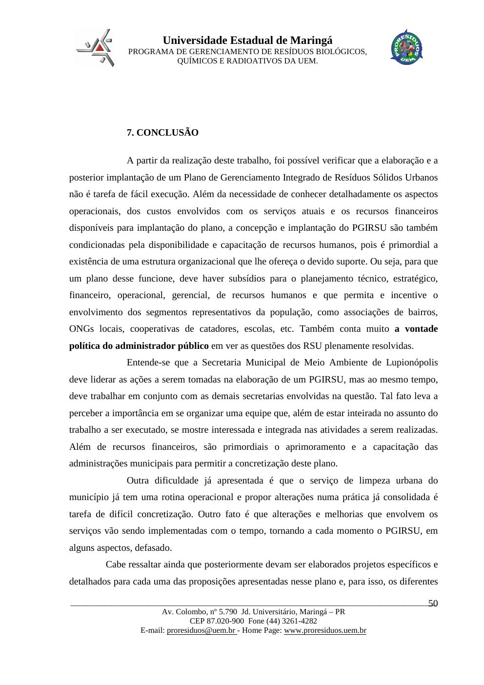 Página 50 do PMGIRSU de Lupiónopolis